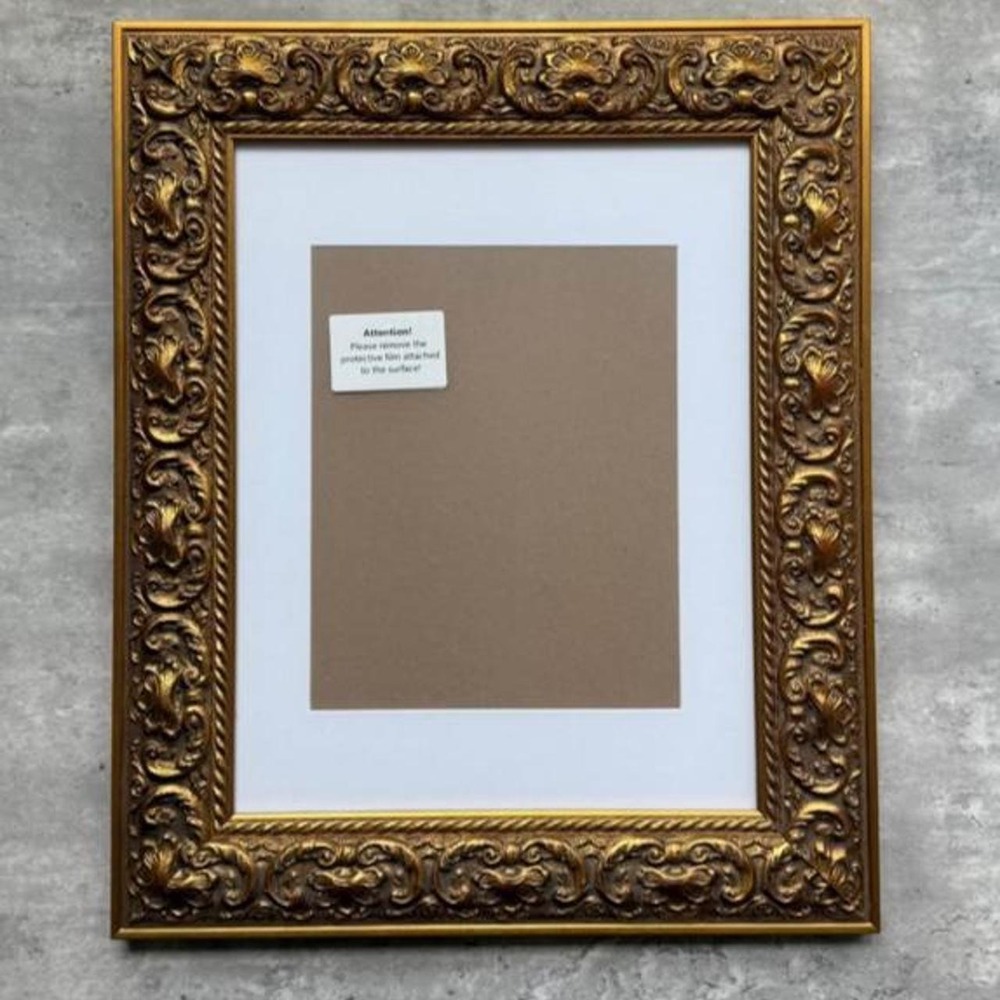 Ornate Gold Picture Frame 11x14 Floral Scrollwork Baroque Style Wall Decor
